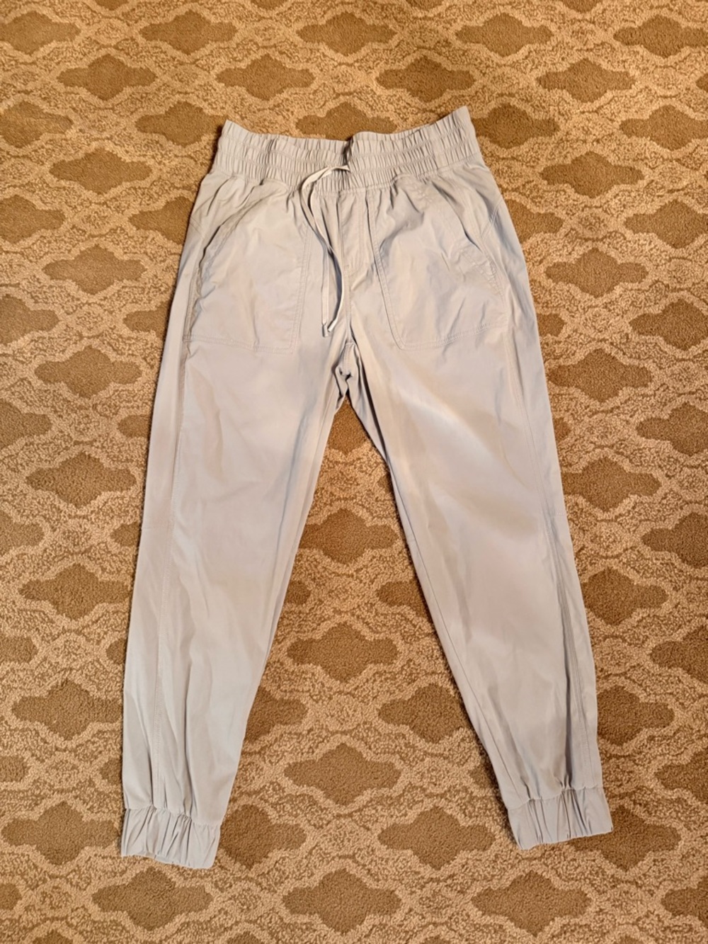 Women’s Light Blue Elastic-Waist Jogger Pants-Size 8